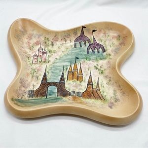 Mid Century Holland Mold Amoeba-Shaped Large Tray Princess Faire Castle